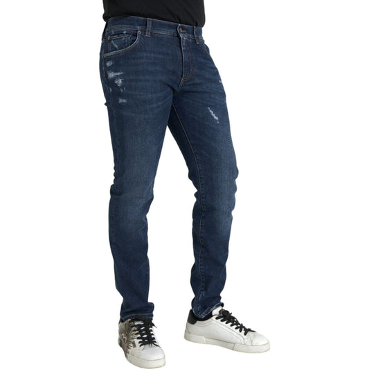 Blue Slim Fit Cotton Skinny Men Denim Jeans