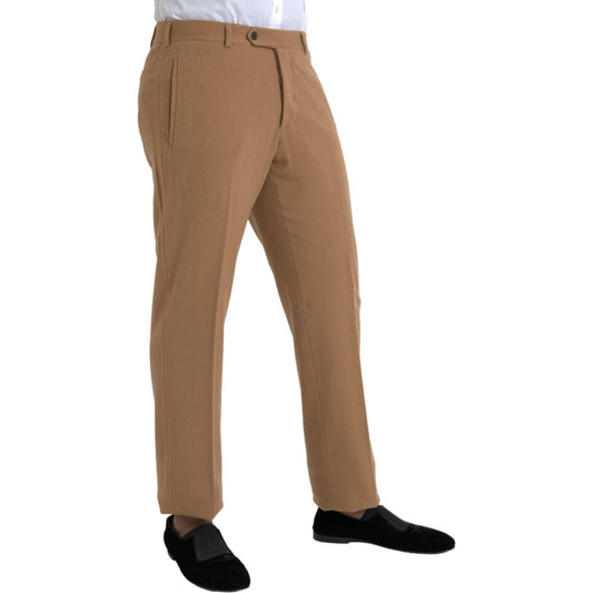 Beige Cashmere Men Straight Fit Dress Pants Prada