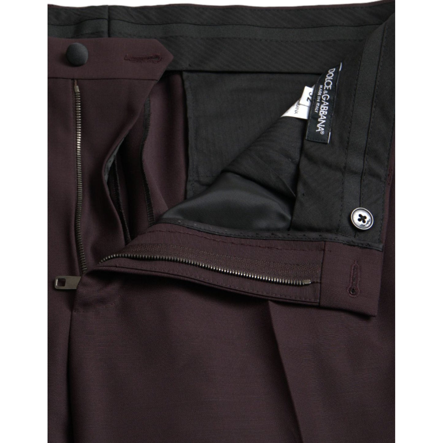 Dark Brown Wool Slim Fit Pants