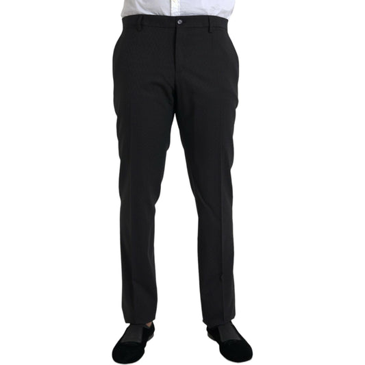 Black Wool Men Skinny Dress Pants