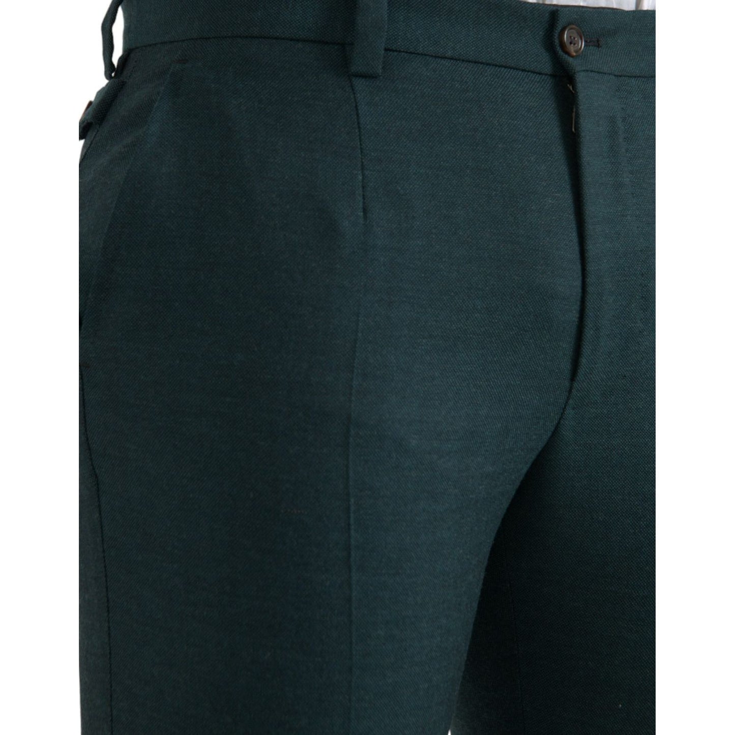 Green Wool Skinny Slim Dress Pants