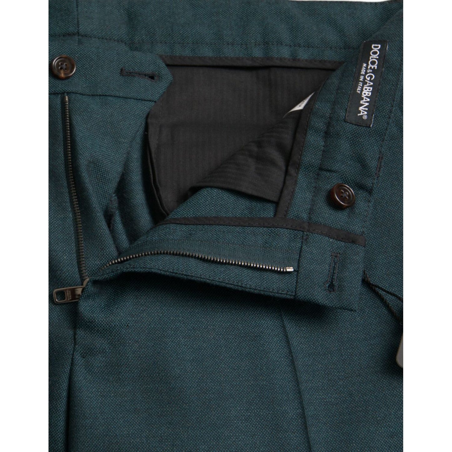 Green Wool Skinny Slim Dress Pants