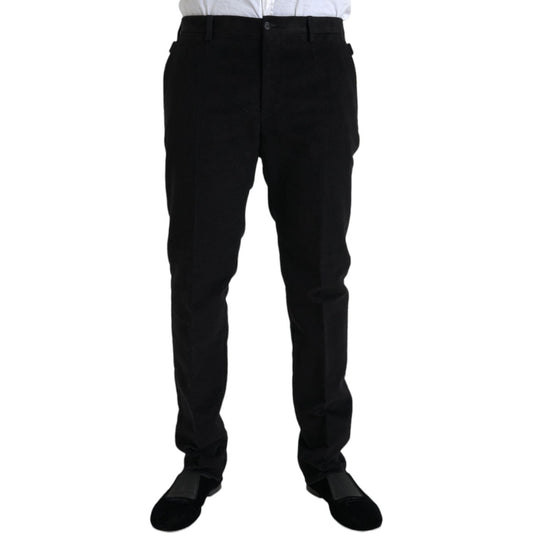 Black Cotton Velvet Skinny Pants Dolce & Gabbana