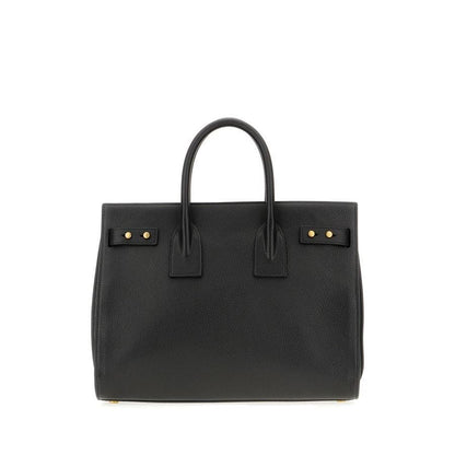 Saint Laurent Black Calf Leather Sac De Jour Handbag