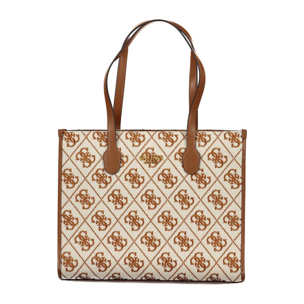 Beige Polyester Handbag