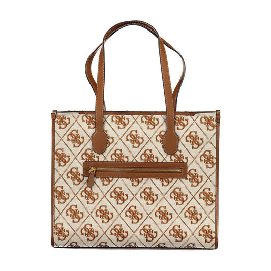 Beige Polyester Handbag