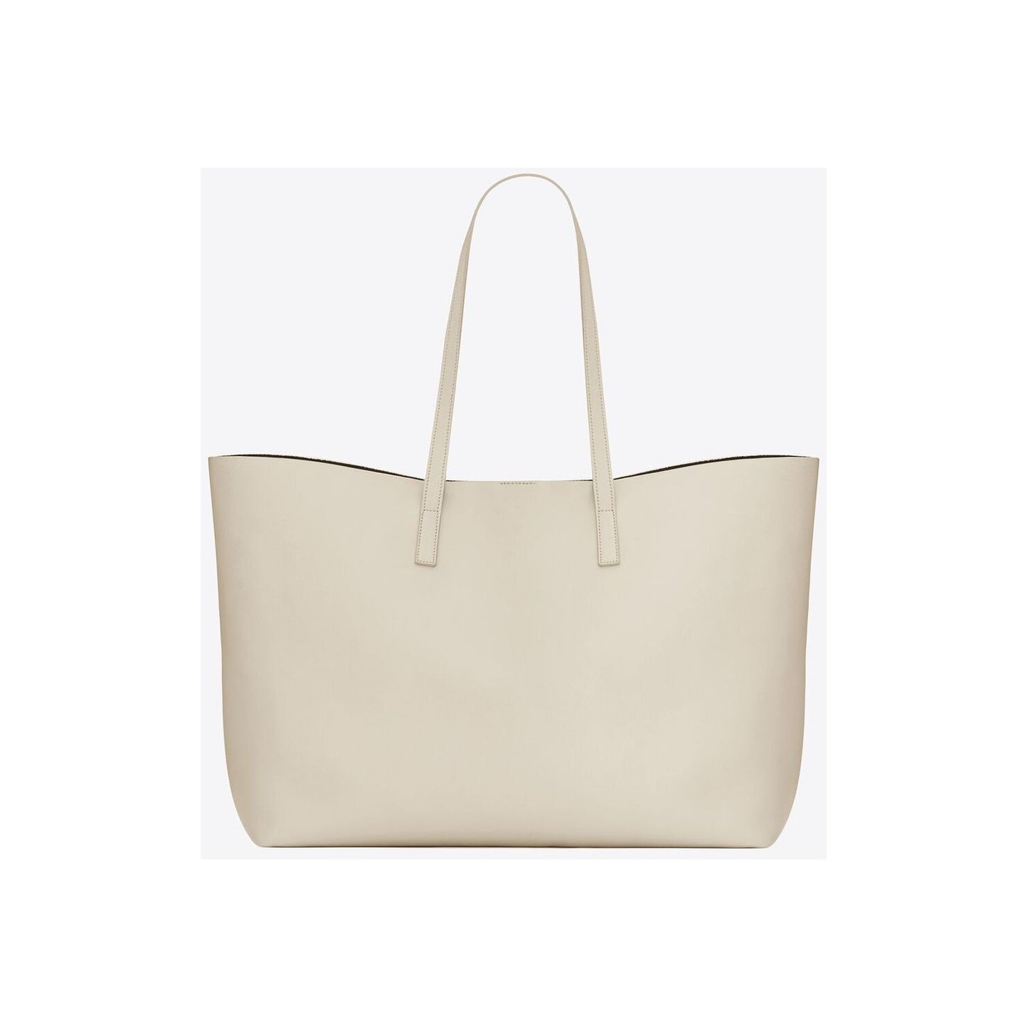 White Calf Leather Tote Shoulder Bag