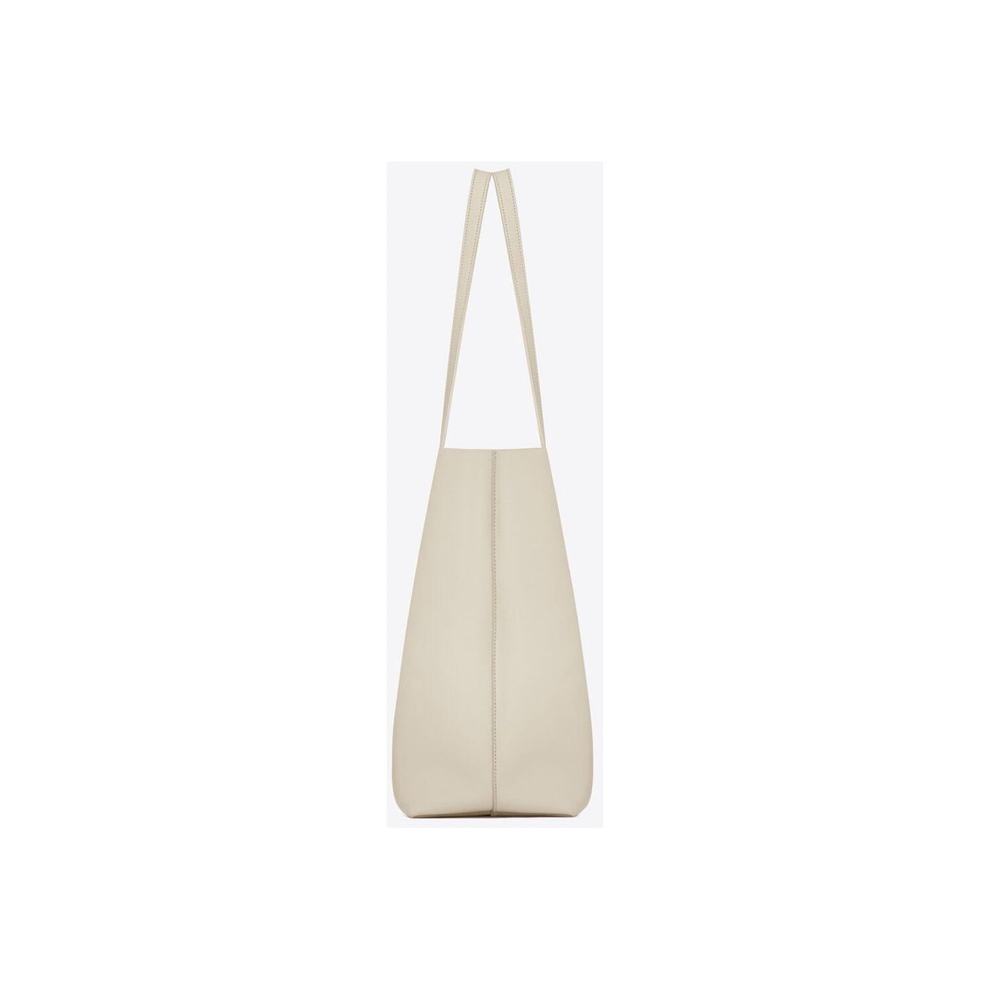 White Calf Leather Tote Shoulder Bag