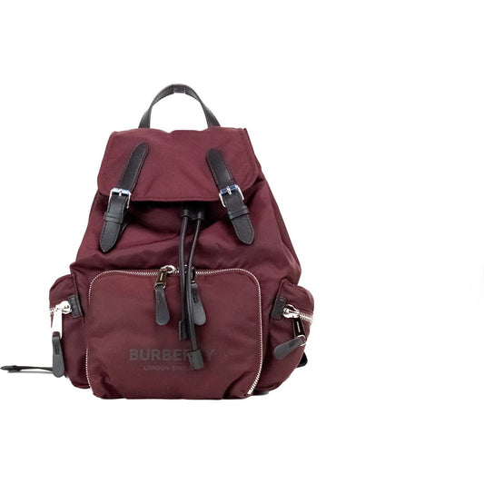 Medium Burgundy Econyl Nylon Rucksack Drawstring Backpack Bookbag