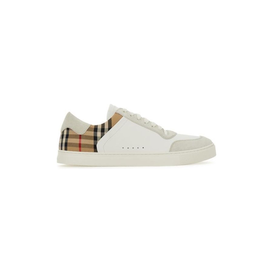 White Multicolor Calf Leather Sneakers