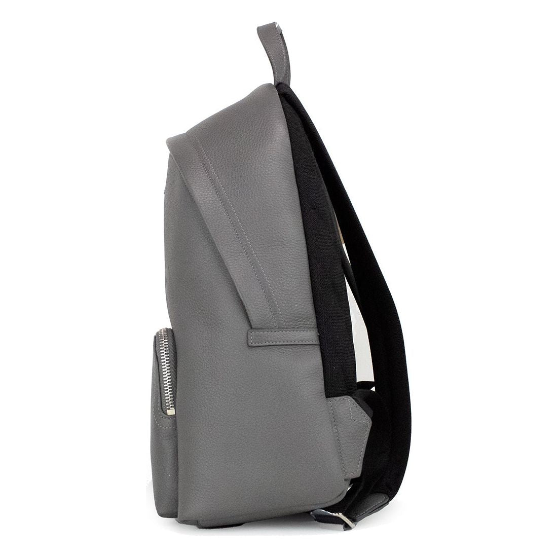 Abbeydale Branded Charcoal Grey Pebbled Leather Backpack Bookbag