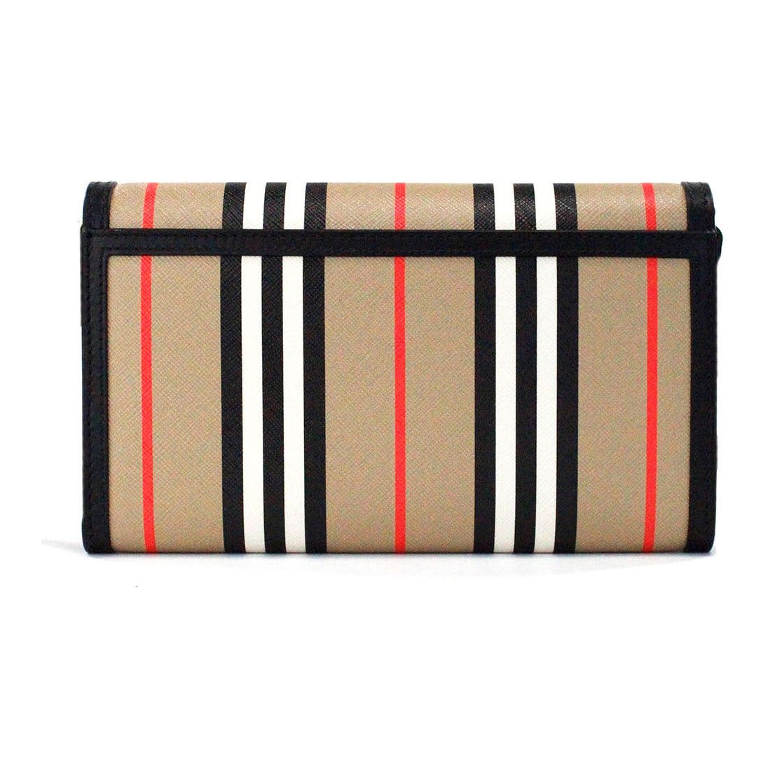 Hannah Icon Stripe Archive Black E-Canvas Leather Wallet Crossbody Bag