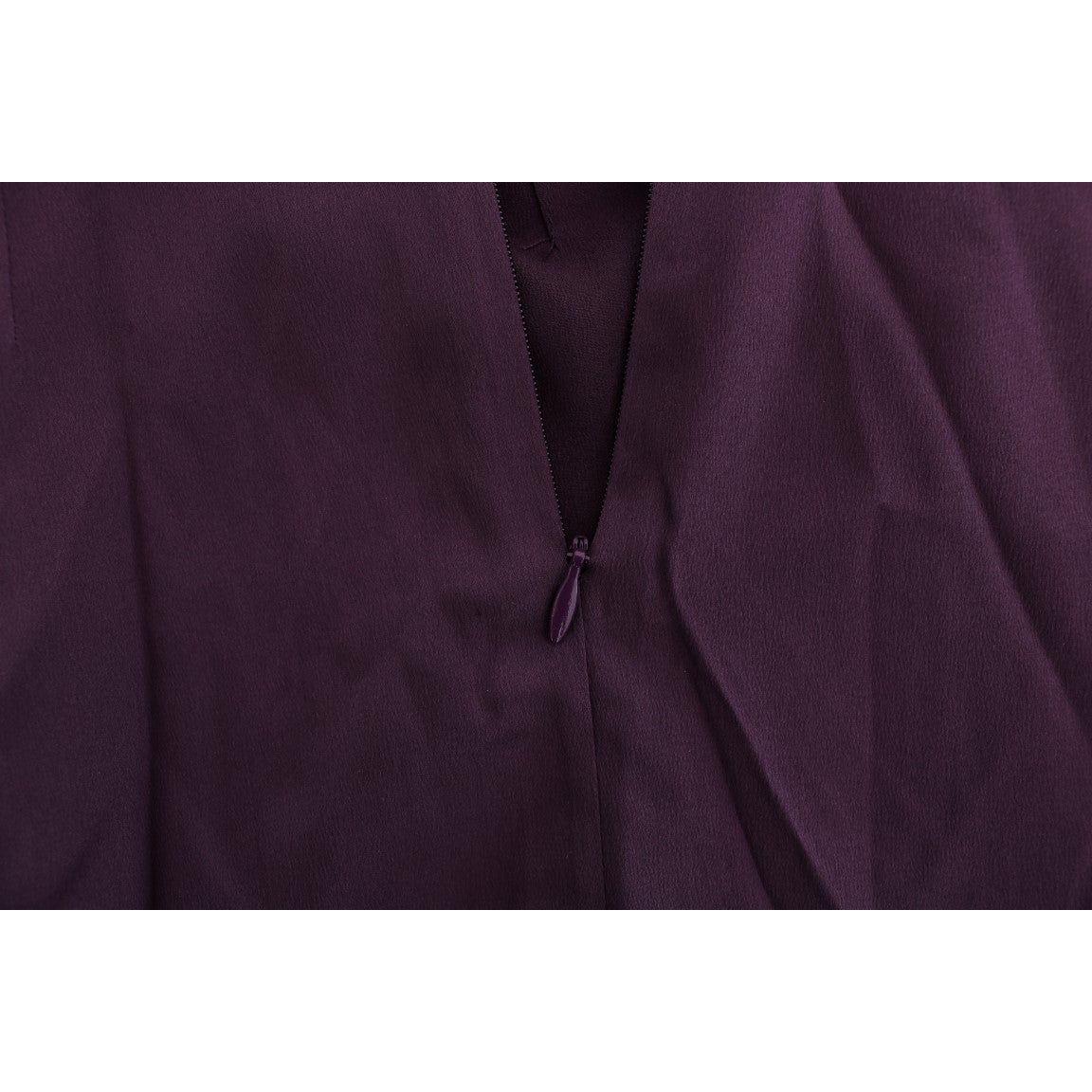Dolce & Gabbana Elegant Purple Silk Lace Shift Dress purple-silk-stretch-black-lace-dress