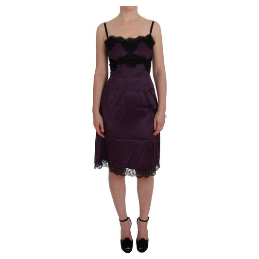 Dolce & GabbanaElegant Purple Silk Lace Shift DressMcRichard Designer Brands£529.00