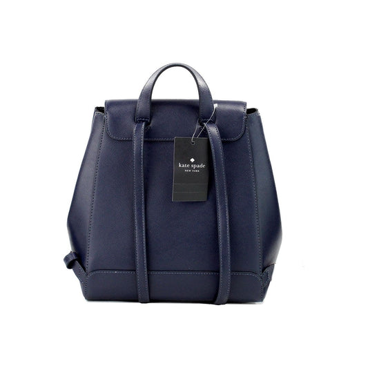 Madison Navy Saffiano Leather Medium Flap Shoulder Backpack Bag