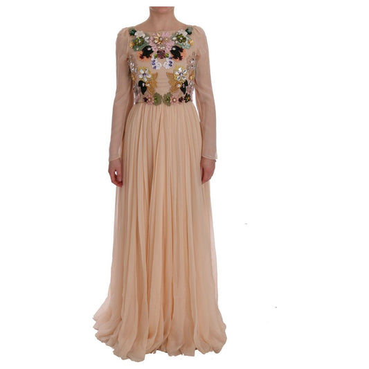 Dolce & GabbanaElegant Floral Embroidered Silk Maxi DressMcRichard Designer Brands£5739.00