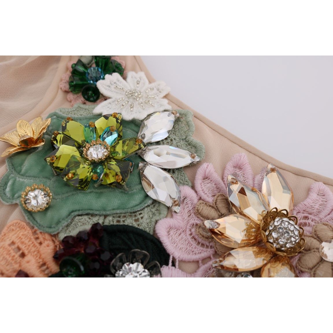 Dolce & Gabbana Pink Silk Floral Crystal Maxi Gown Dress