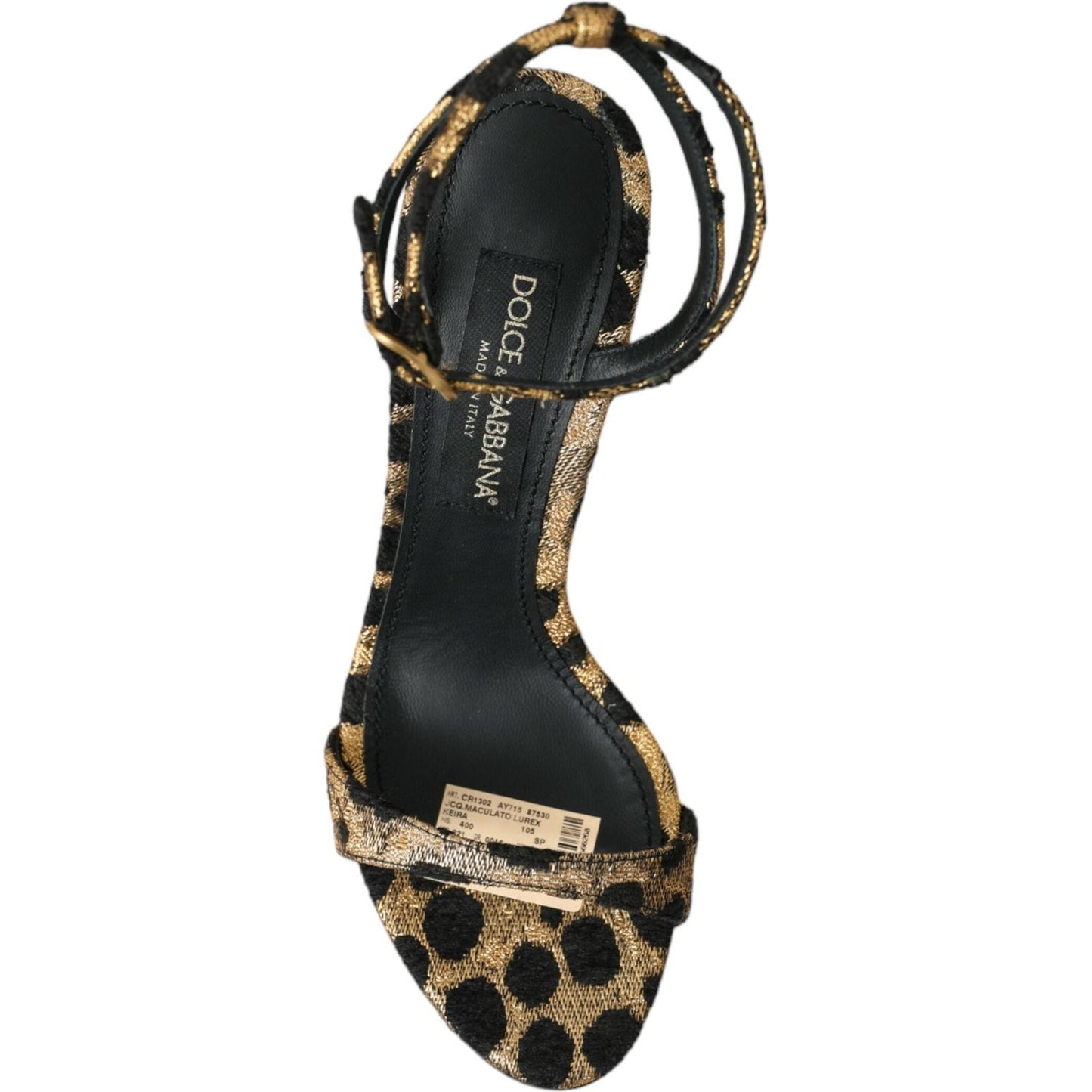 Gold Leopard Crystals Heels Sandals Shoes