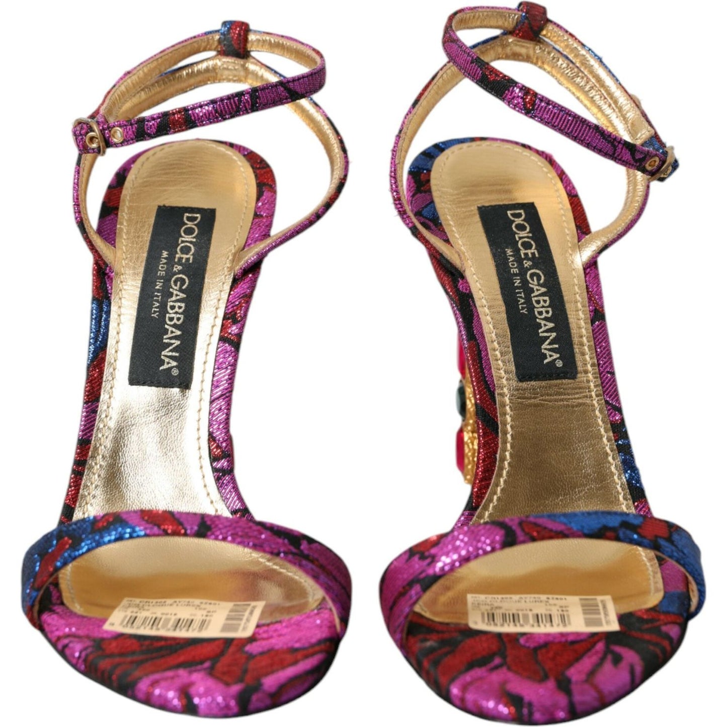 Multicolor Jacquard Crystals Sandals Shoes