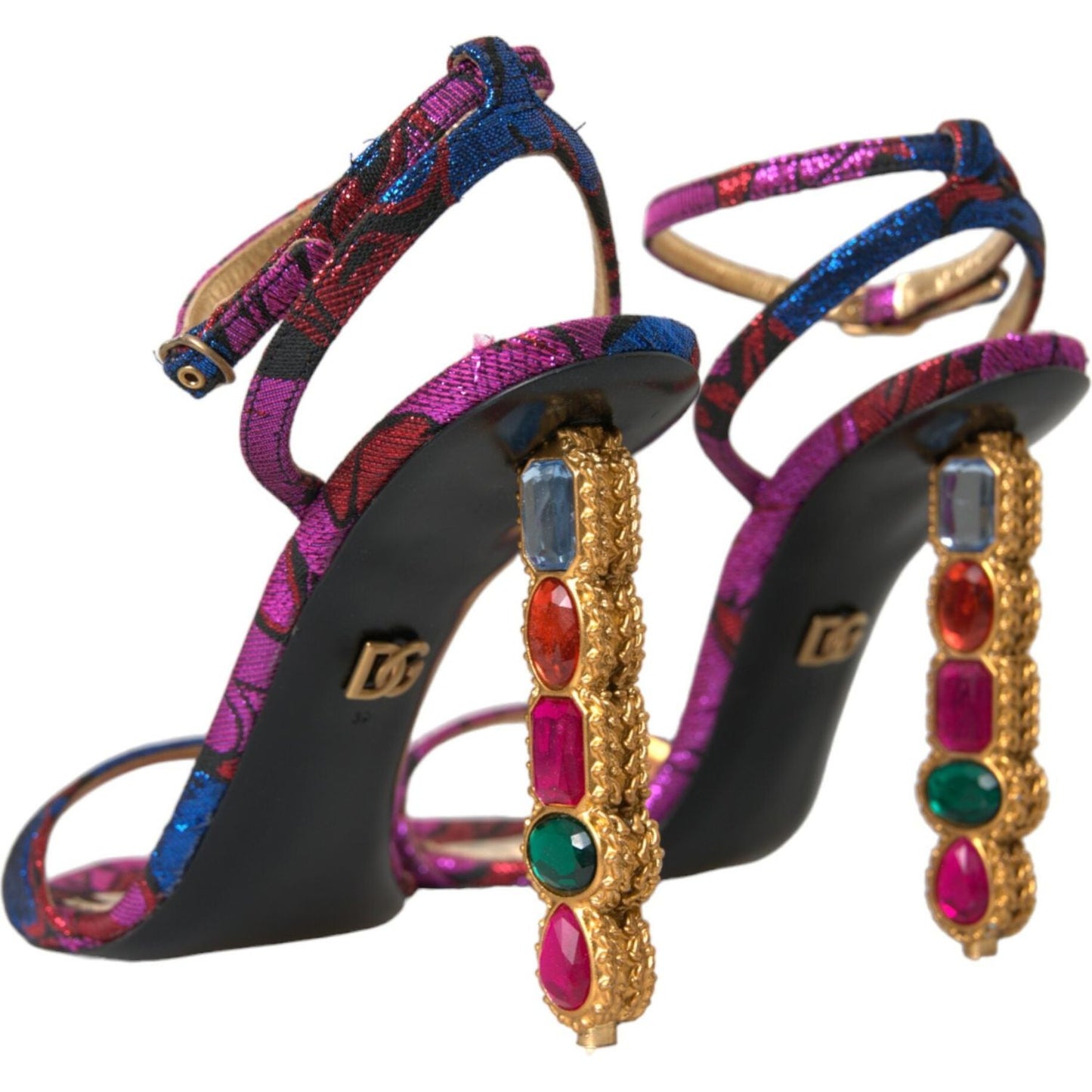 Multicolor Jacquard Crystals Sandals Shoes