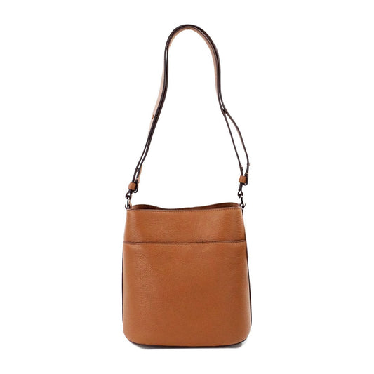 Leila Small Warm Gingerbread Leather Bucket Shoulder Crossbody Bag