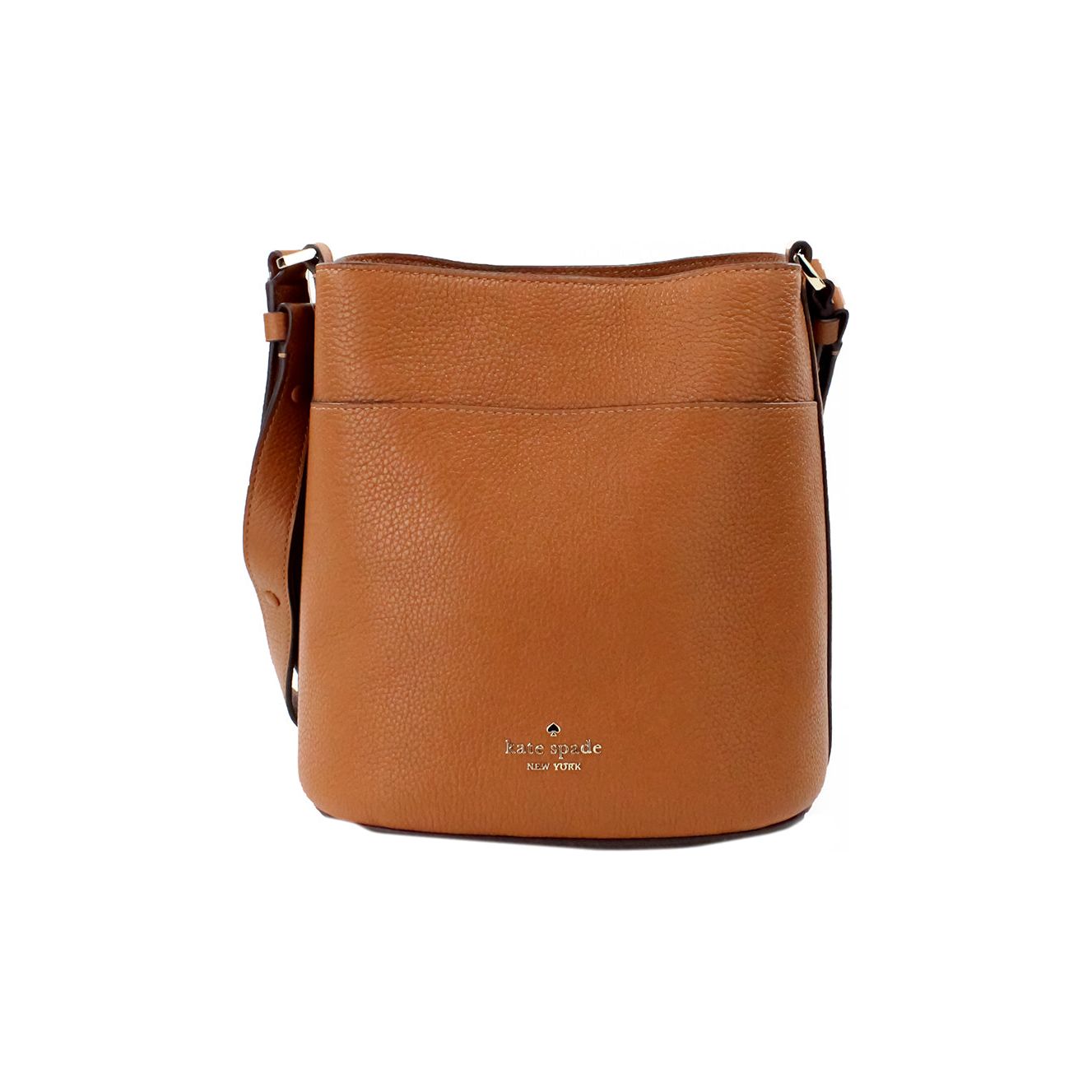 Leila Small Warm Gingerbread Leather Bucket Shoulder Crossbody Bag