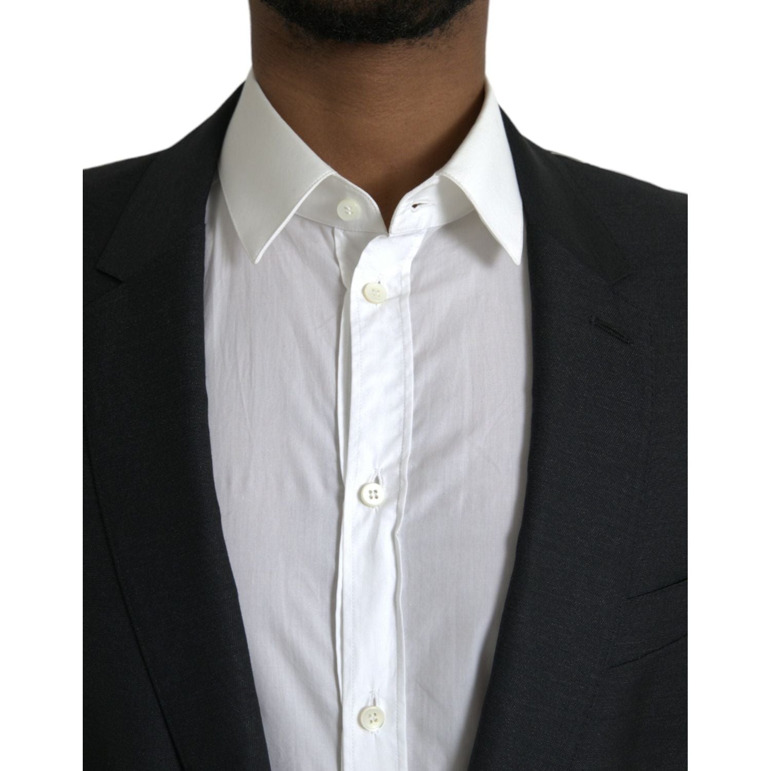 سترة بليزر من الصوف الأسود بصف أزرار واحد من مجموعة دولتشي آند غابانا