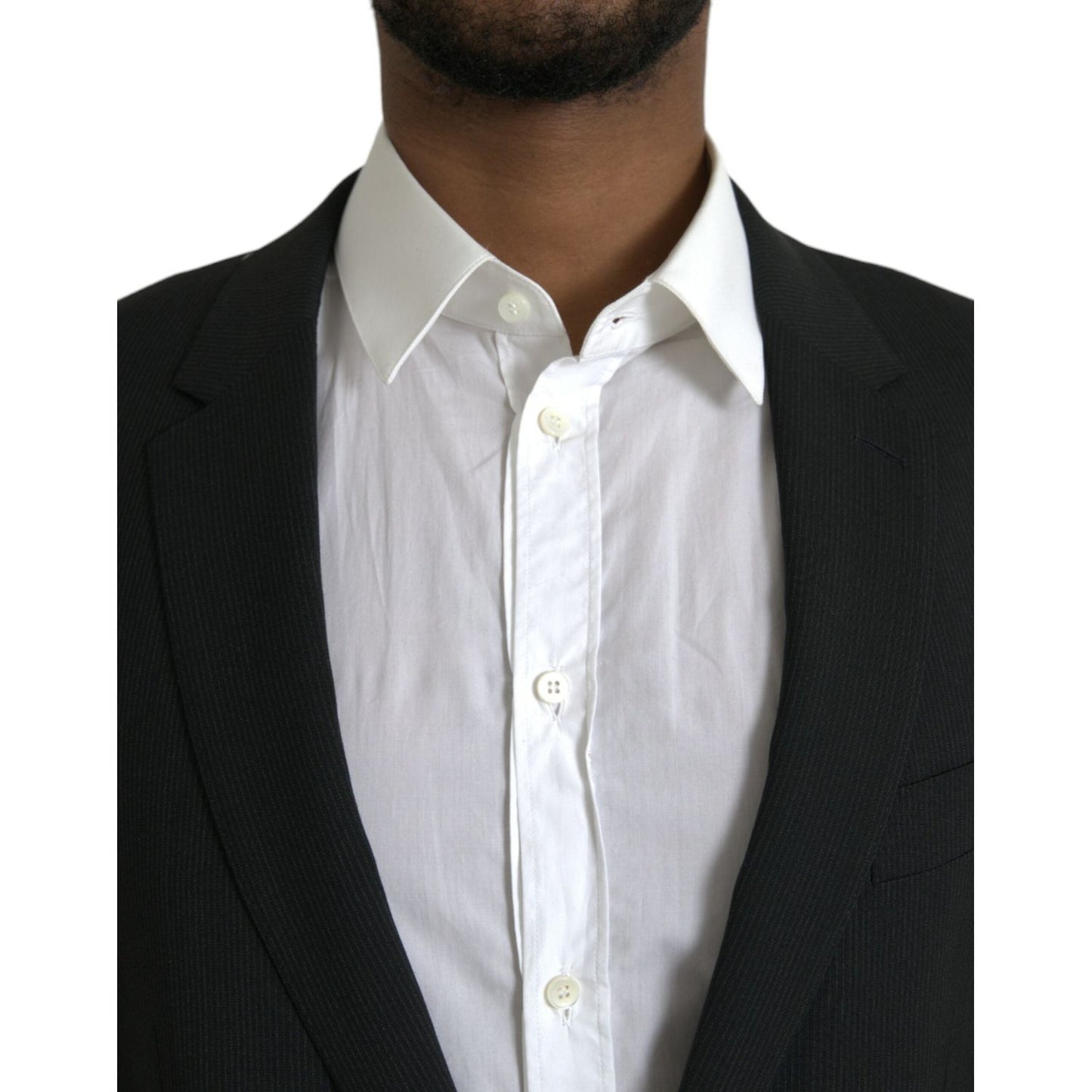 Dolce & Gabbana Blue MARTINI Shawl Single Breasted Blazer