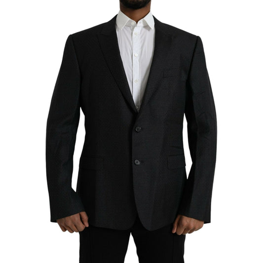 Black Wool MARTINI Single Breasted Coat Blazer