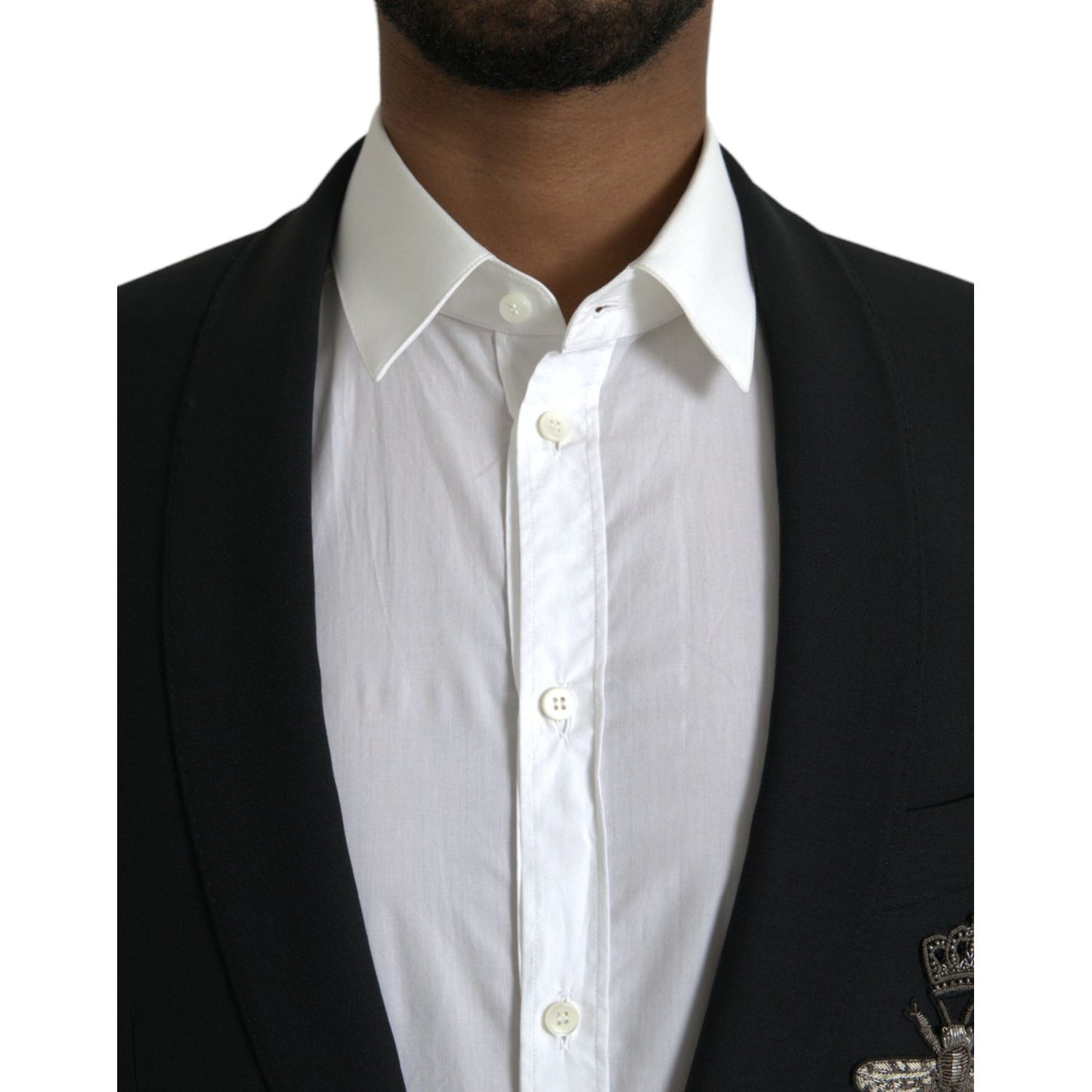 Black Crown Bee MARTINI Single Breasted Coat Blazer