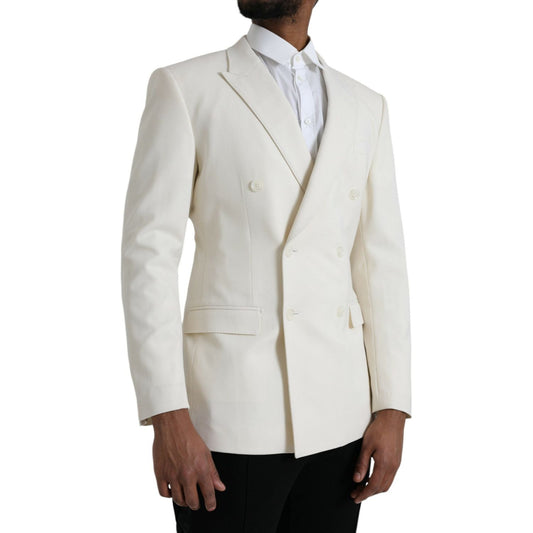 White Wool MARTINI Double Breasted Blazer