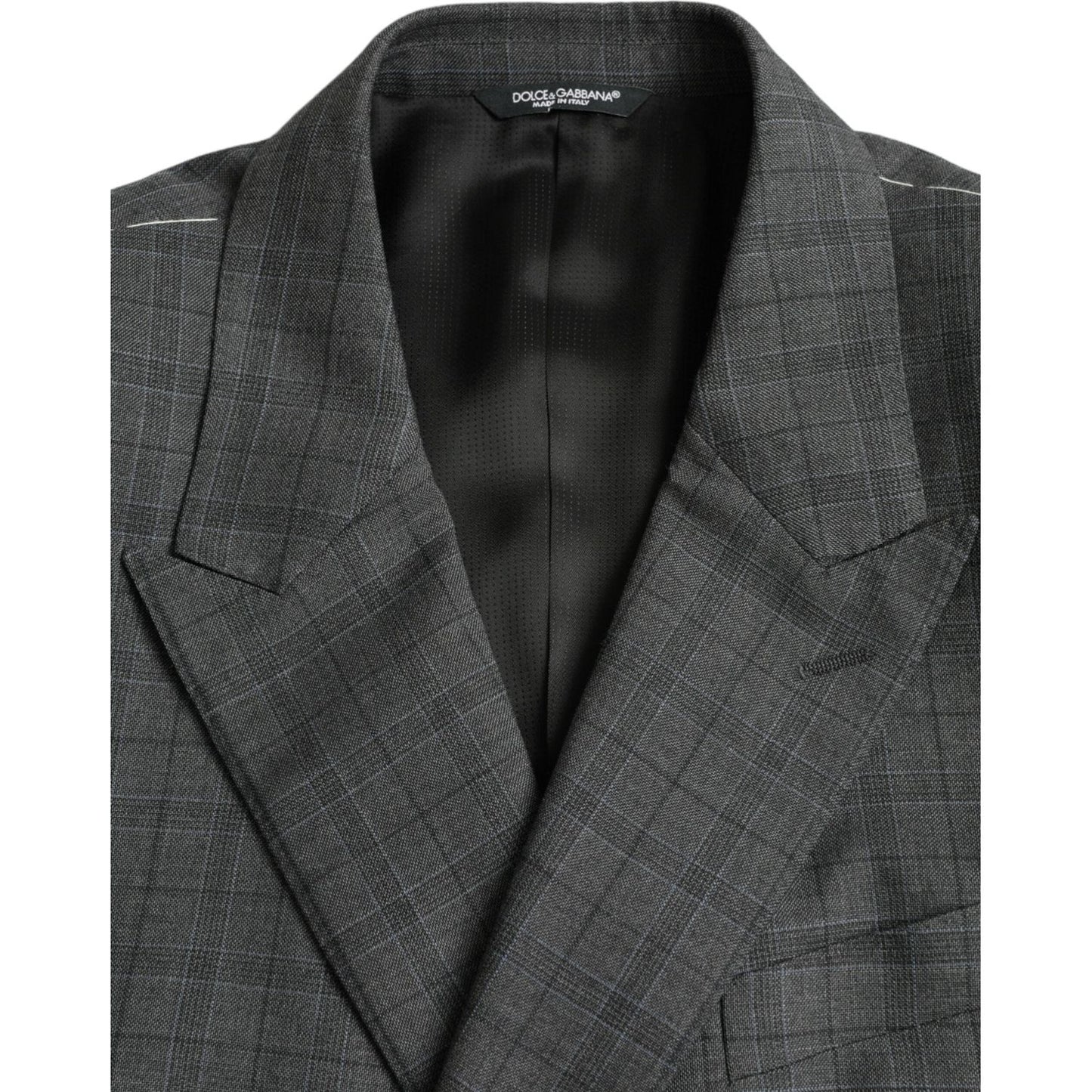 Gray Plaid Wool MARTINI Formal 2 Piece Suit