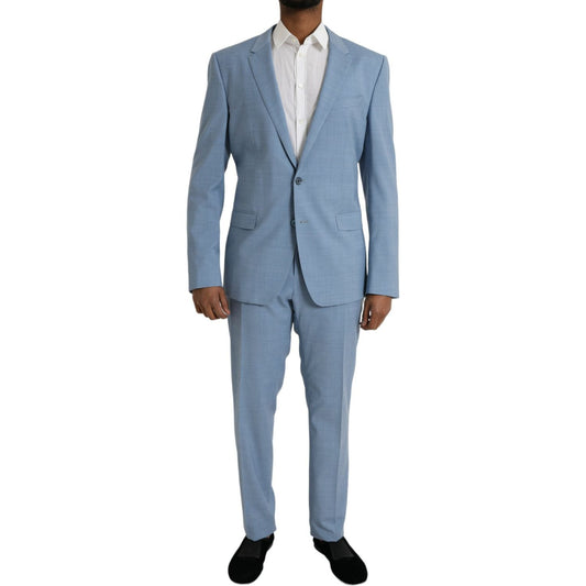 Light Blue Polyester MARTINI Formal 2 Piece Suit