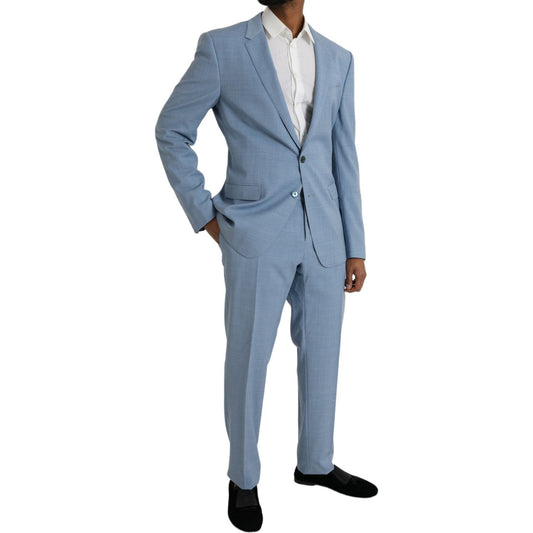 Light Blue Polyester MARTINI Formal 2 Piece Suit