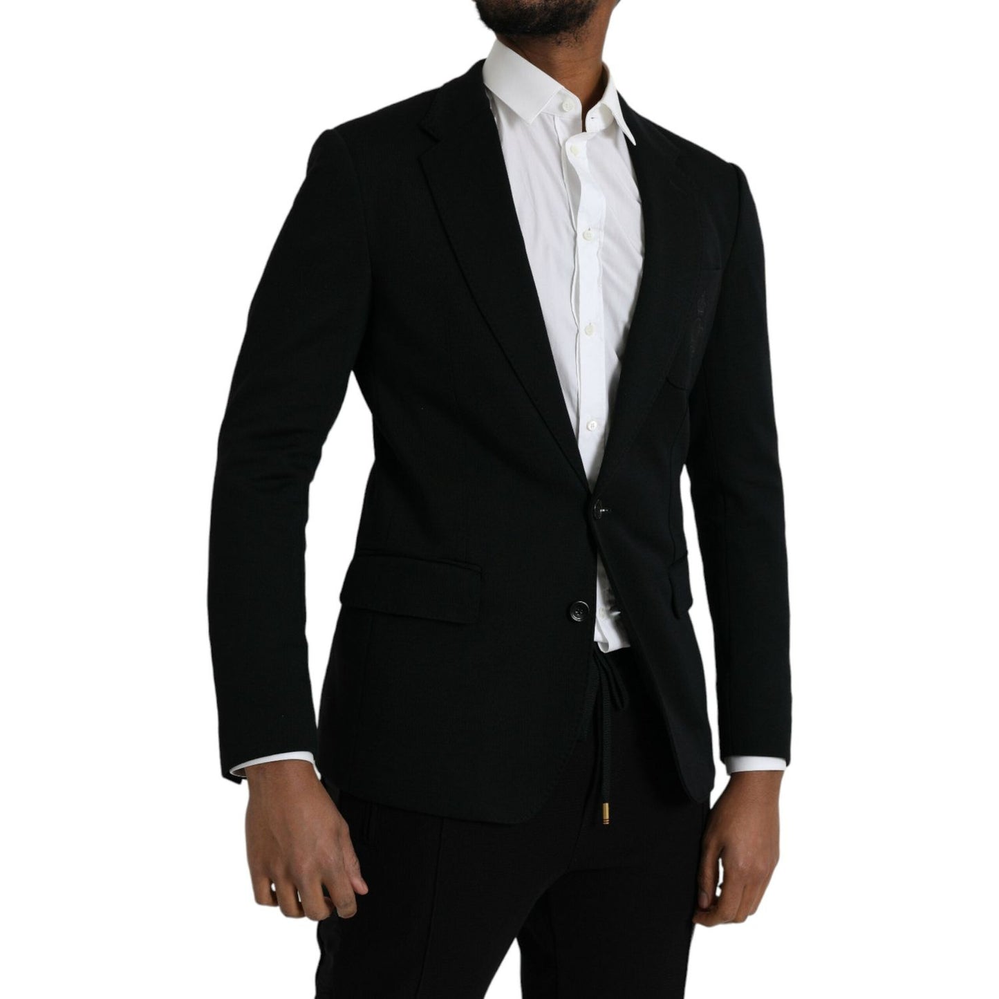 Black Wool 2 Piece Single Breasted Suit