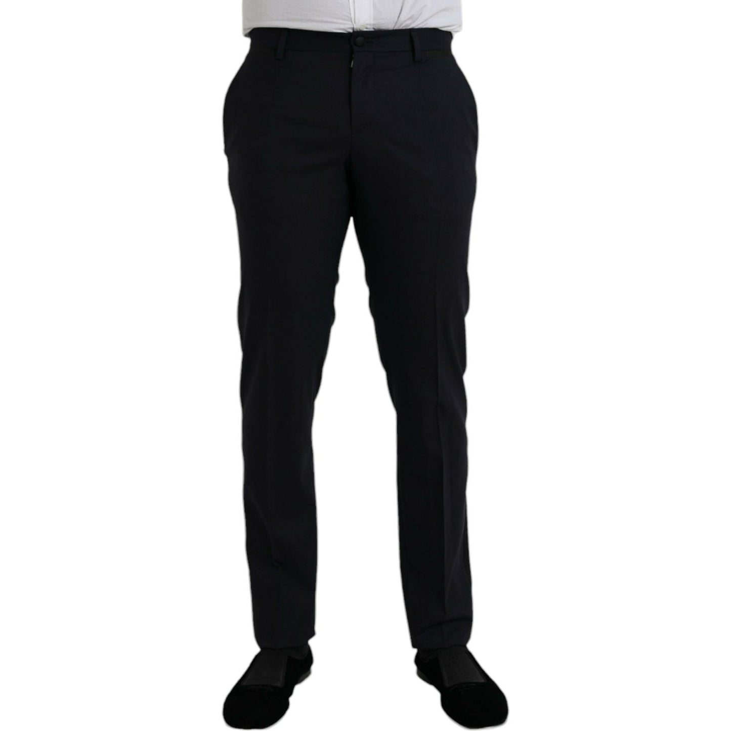 Dark Blue Wool Slim Fit Formal Pants