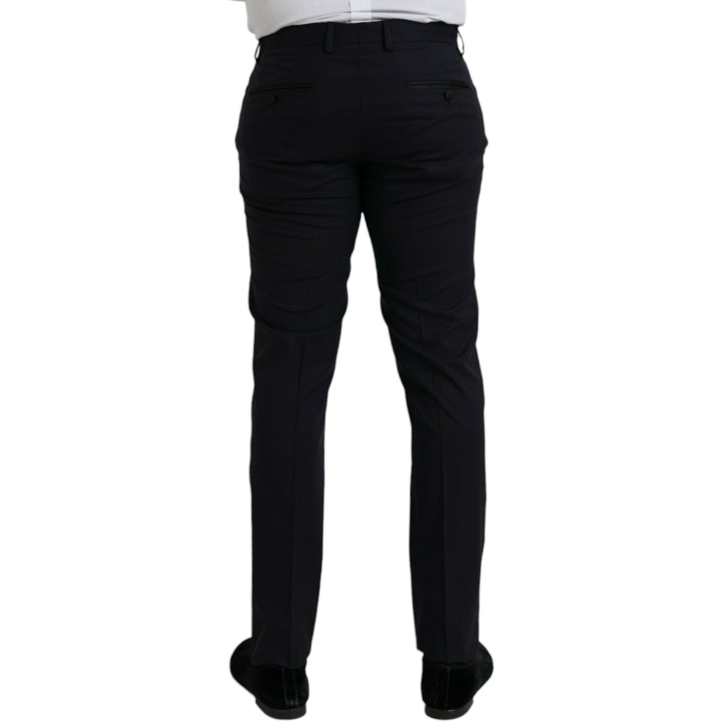 Dark Blue Wool Slim Fit Formal Pants