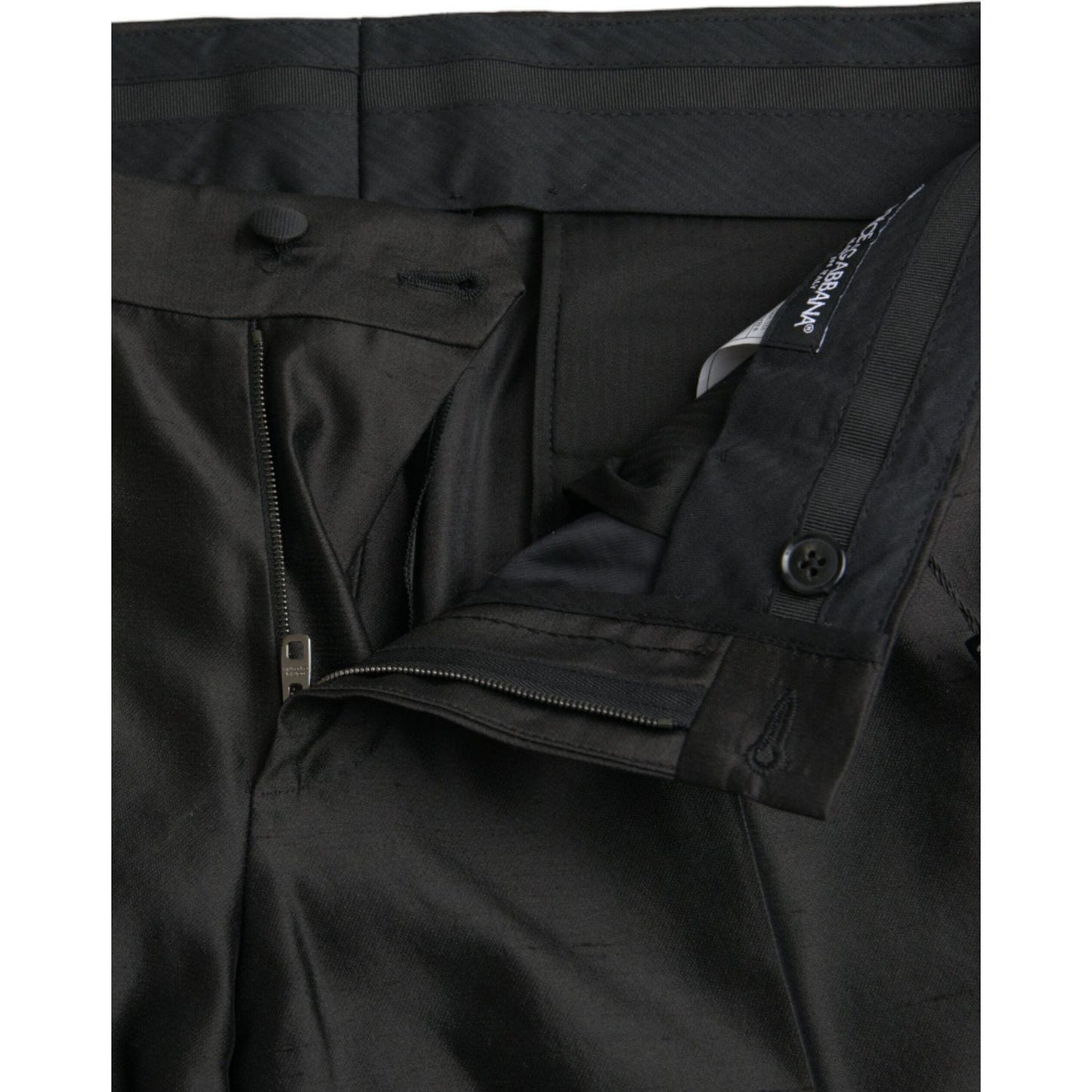 Black Silk SlimFit Dress Formal Pants