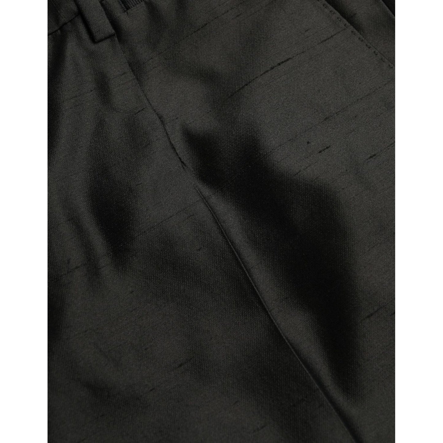 Black Silk SlimFit Dress Formal Pants