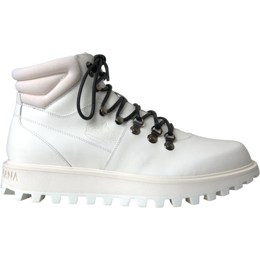 White Vulcano Trekking Men Ankle Boots Shoes