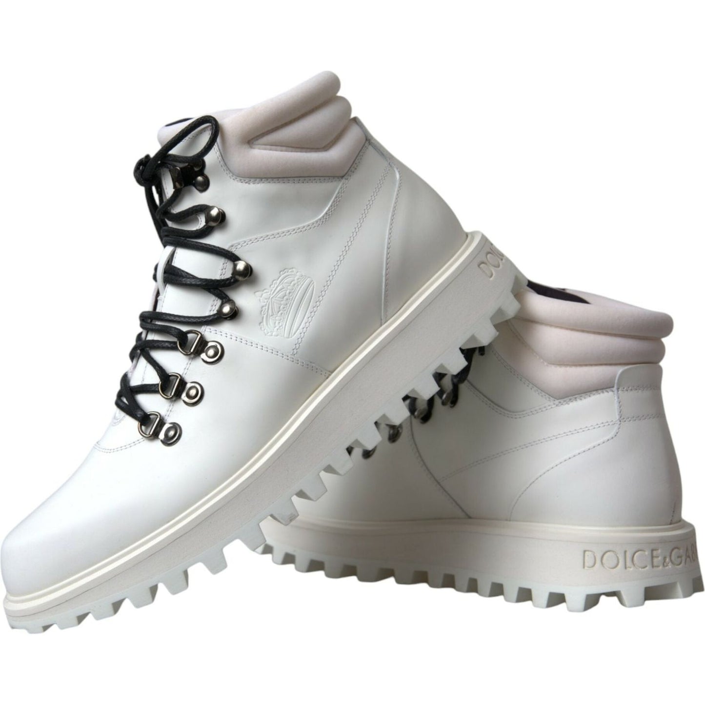 White Vulcano Trekking Men Ankle Boots Shoes