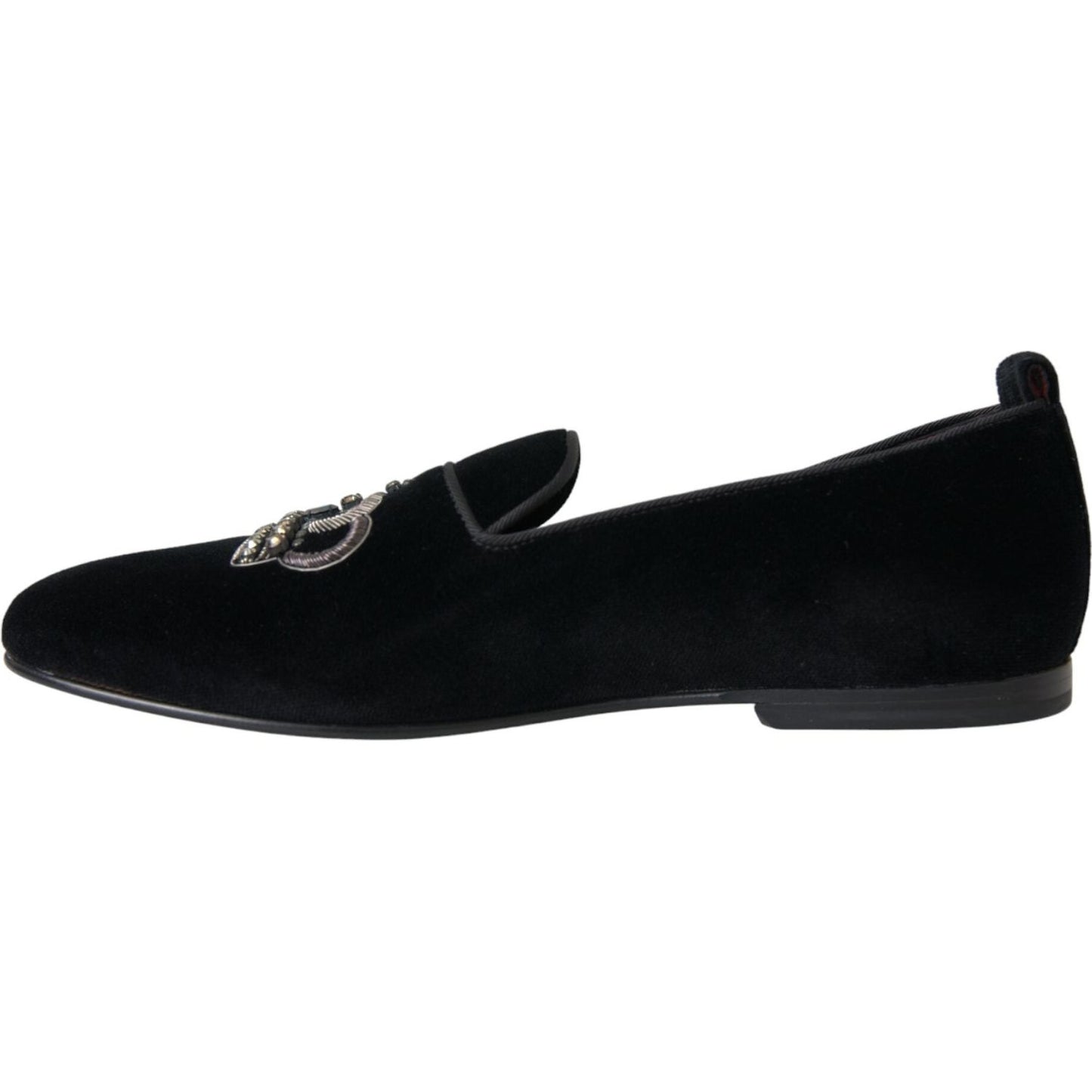 Black Velvet Crystal Crown Men Loafers Shoes