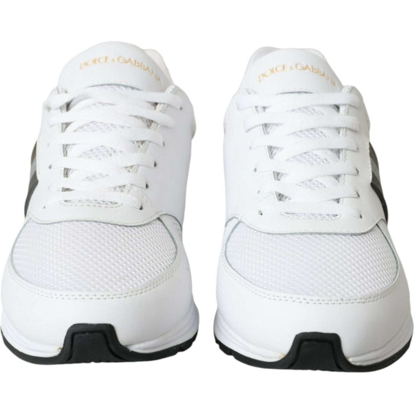 White Mesh Leather Low Top Trainers Sneakers Shoes