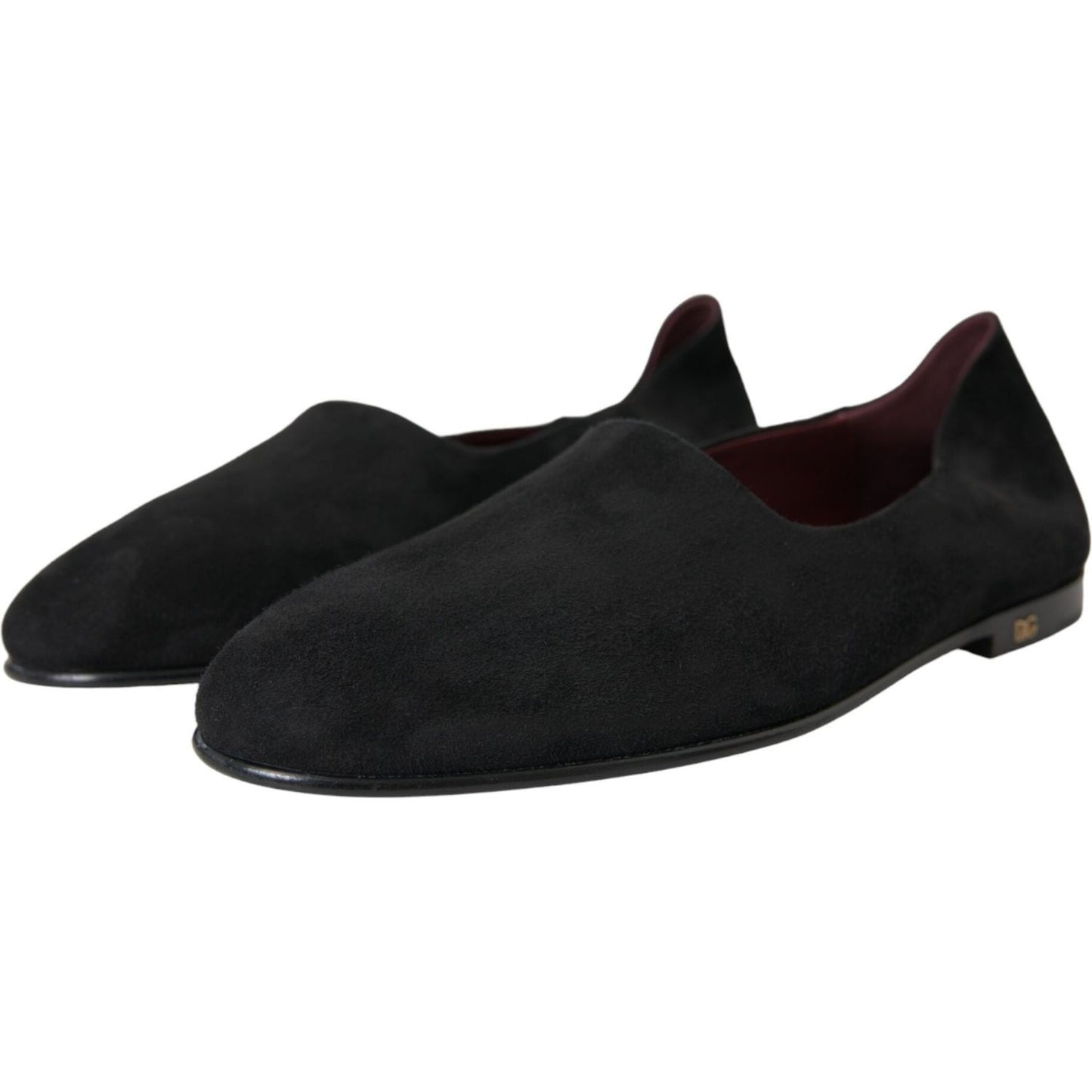 Black Suede Loafers Formal Dress Slip On Shoes