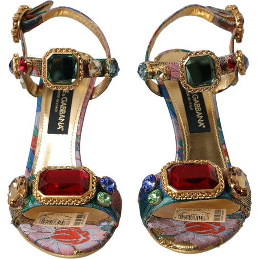 Multicolor Jacquard Crystals Sandals Shoes