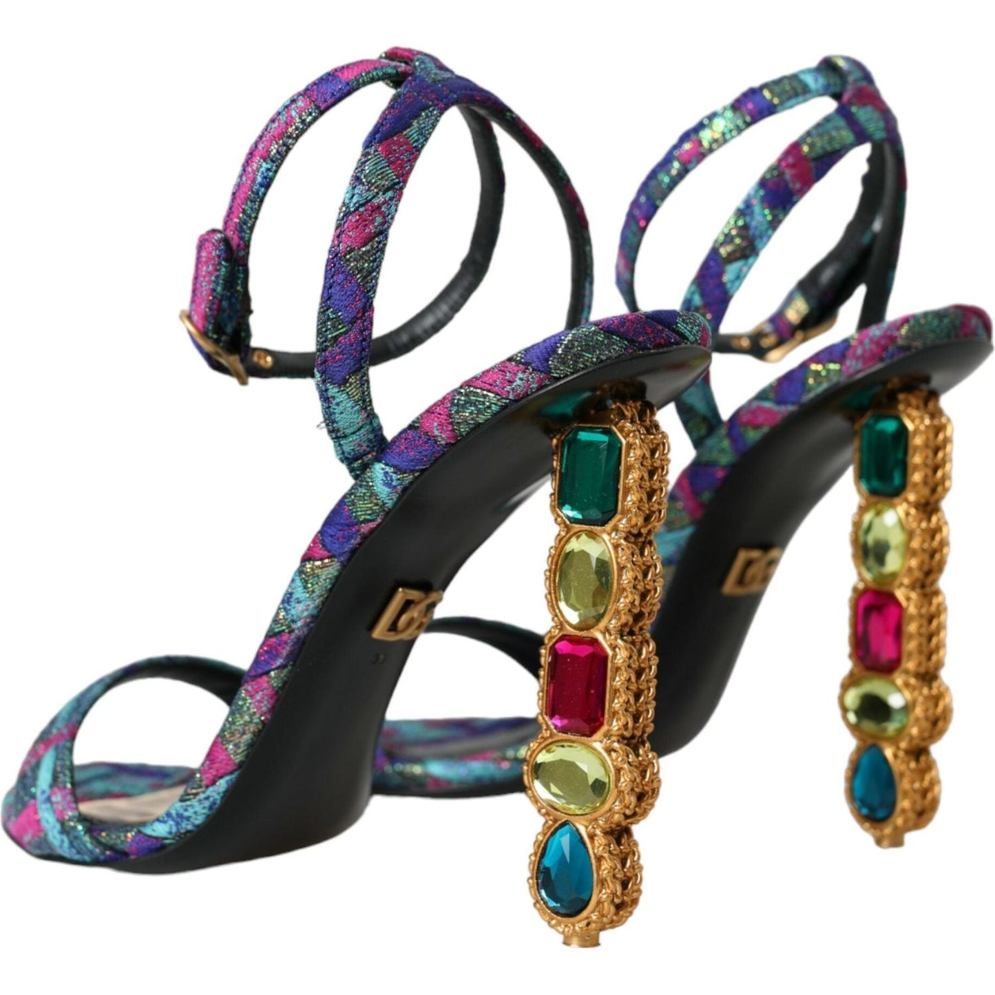 Multicolor Jacquard Crystals Sandals Shoes