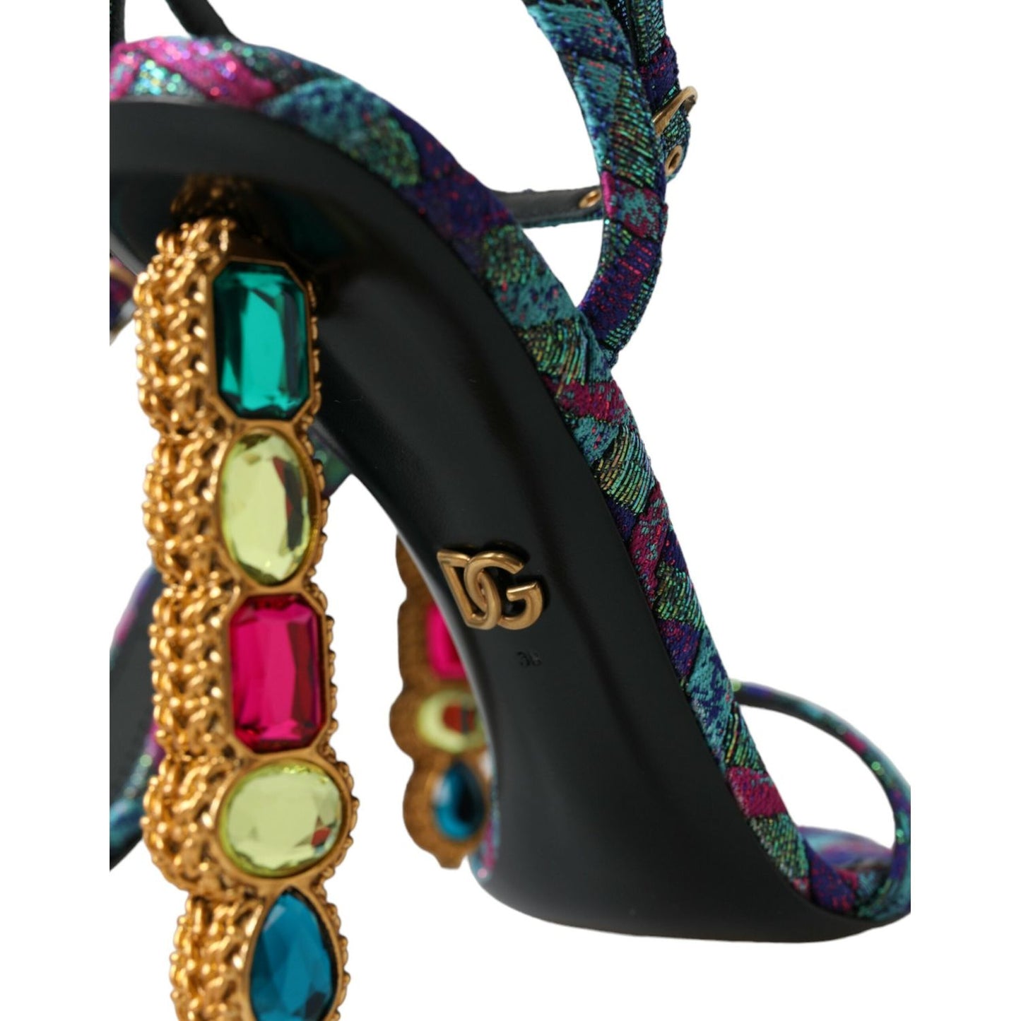 Multicolor Jacquard Crystals Sandals Shoes