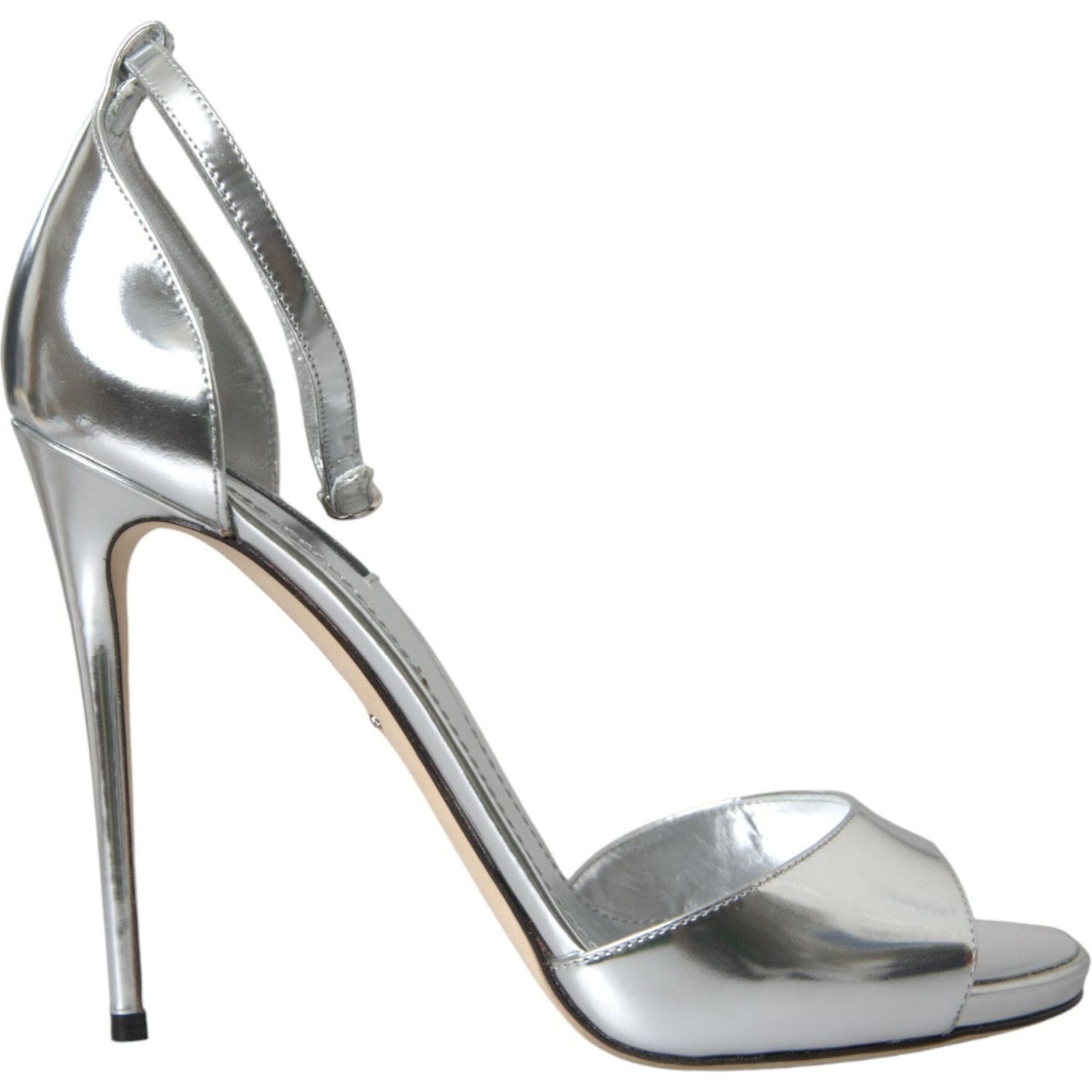 Silver KEIRA Leather Heels Sandals Shoes