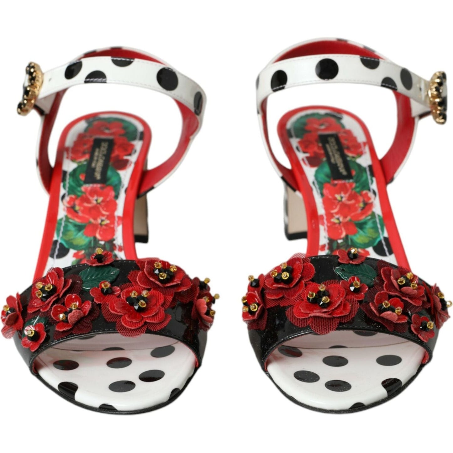 Multicolor Floral Crystal Leather Sandals Shoes