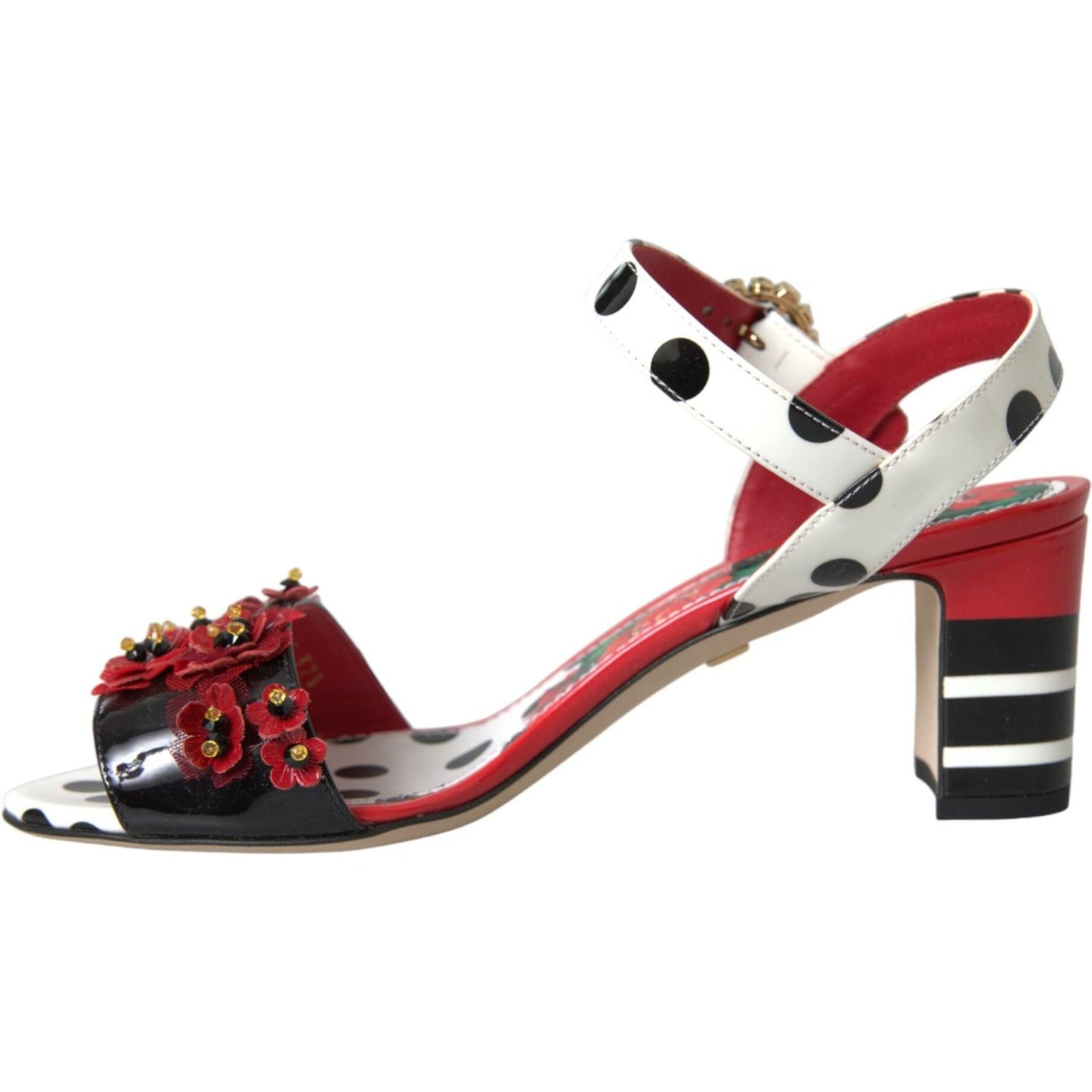 Multicolor Floral Crystal Leather Sandals Shoes